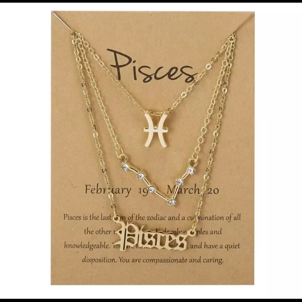 PISCES 3 PIECE SET ZODIAC, CONSTELLATION,‎ SIGNATURE NECKLACES